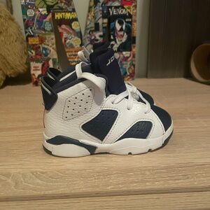 Jordan Kids Navy and White Sneakers